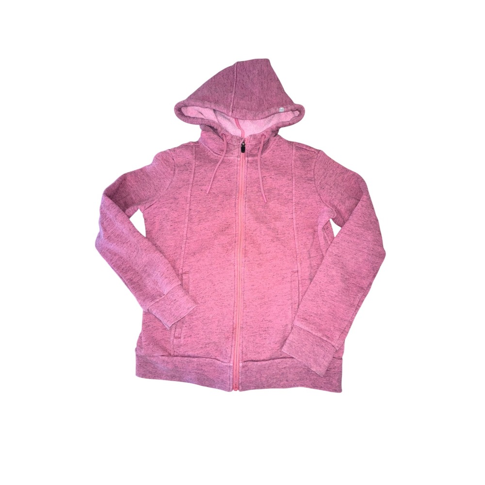 FIGS Livingston Full Zip Hoodie Heather Pink Fleece Sweatshirt XS